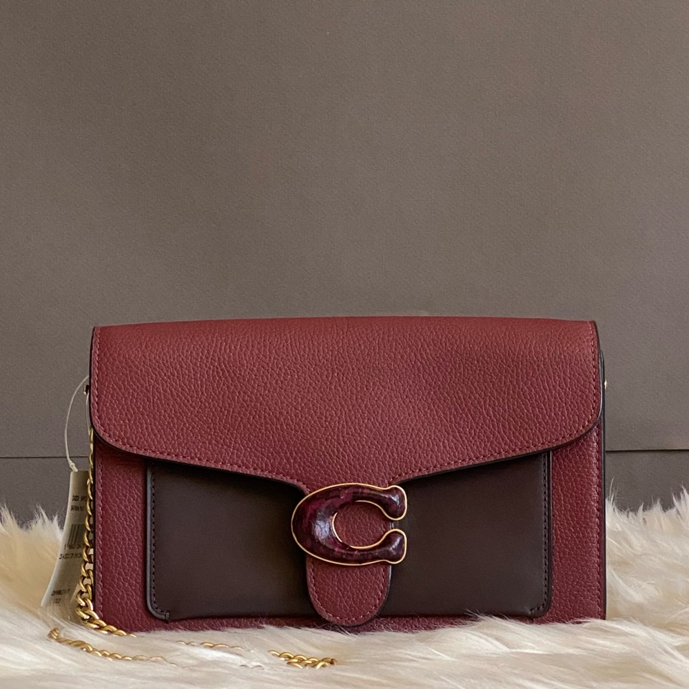 C4203 - Coach Tabby Chain Clutch in Colorblock with Snakeskin Detail